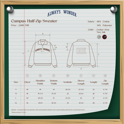 Campus Half-Zip Sweater 半拉链毛衣【 PRE ORDER 】