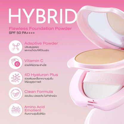 JANE & CUTE PRESS FLAWLESS FOUNDATION POWDER 无瑕混合型粉底粉饼 SPF50 PA++【 PRE ORDER 】++